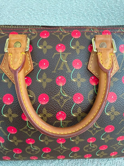 CHERRY CERISES MONOGRAM SPEEDY 25