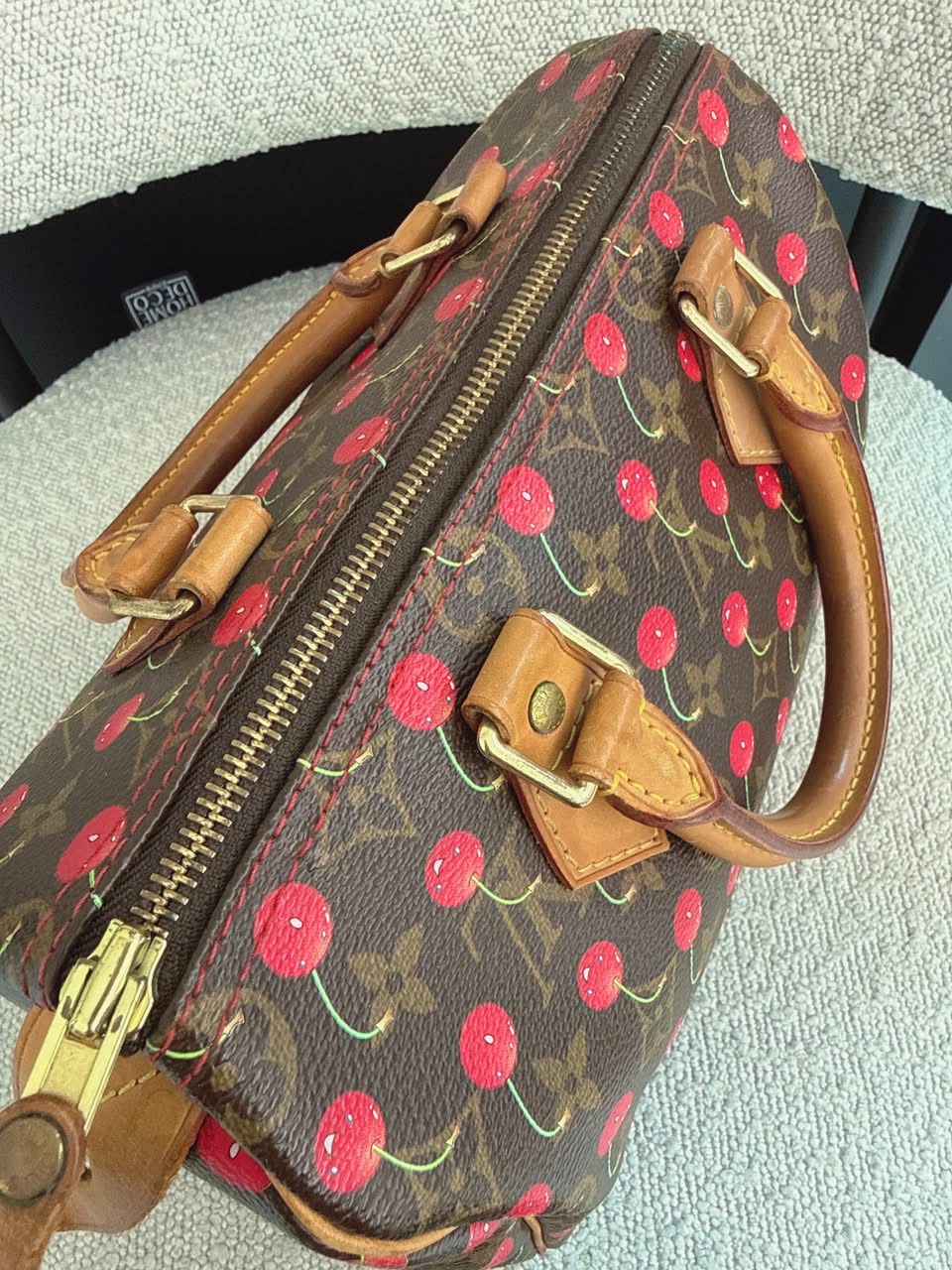 CHERRY CERISES MONOGRAM SPEEDY 25