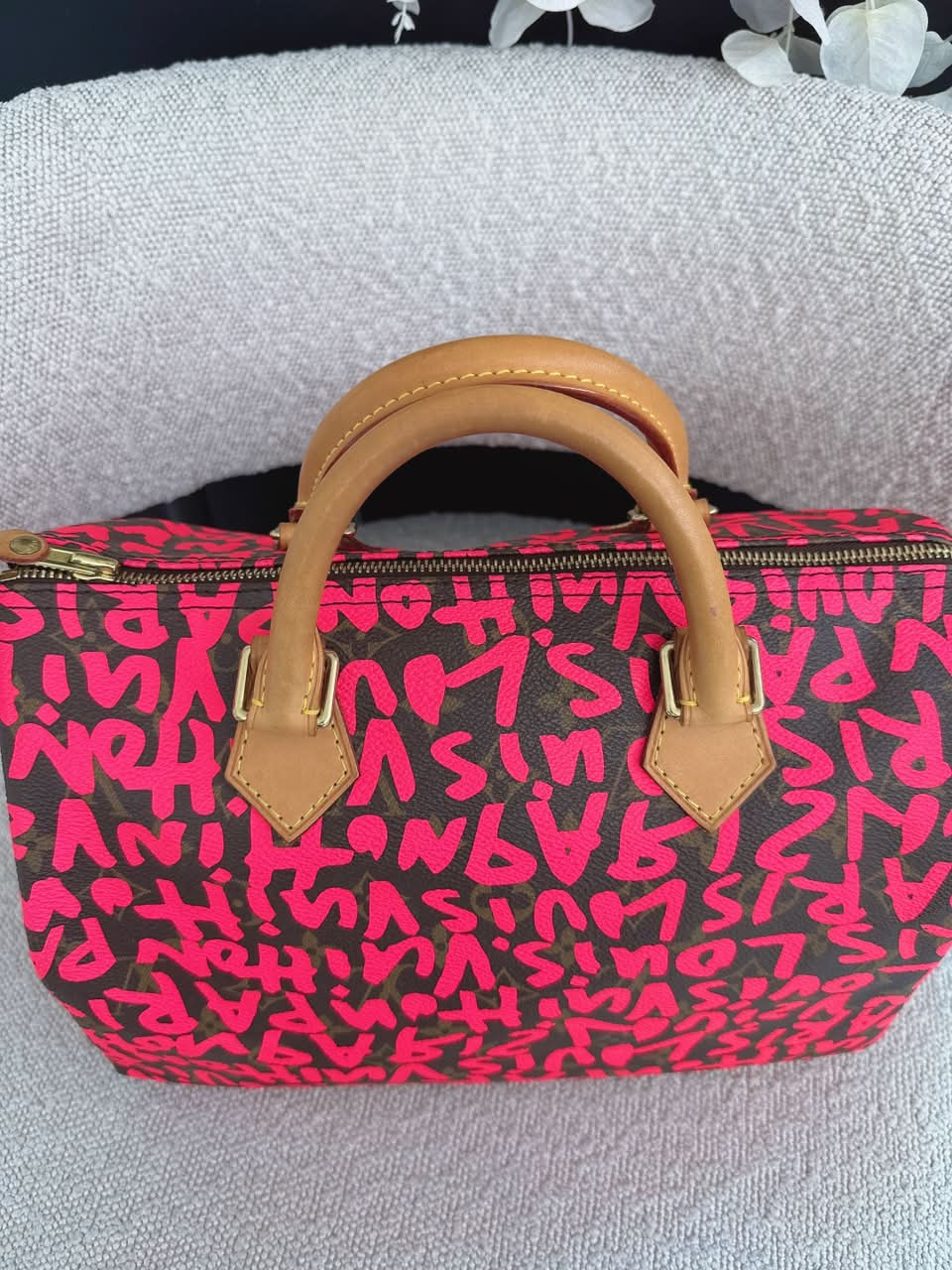 PINK GRAFFITI MONOGRAM CANVAS STEPHEN SPROUSE SPEEDY 30