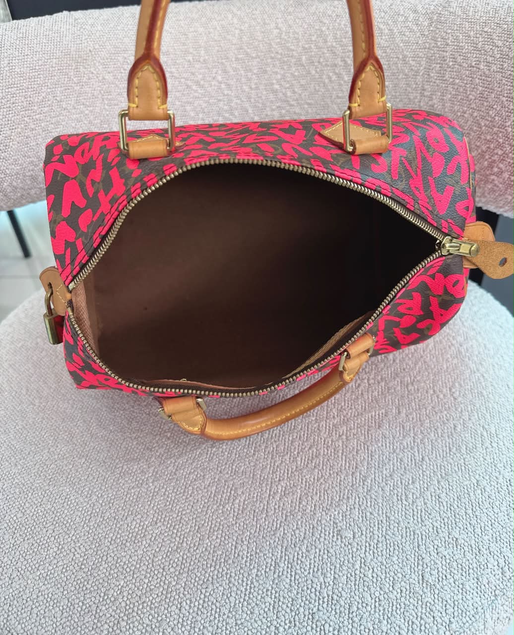 PINK GRAFFITI MONOGRAM CANVAS STEPHEN SPROUSE SPEEDY 30