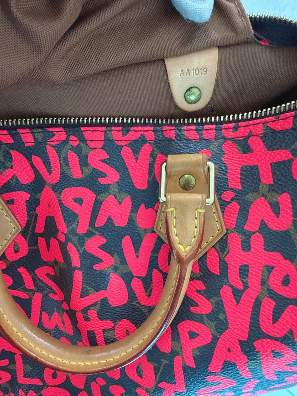 PINK GRAFFITI MONOGRAM CANVAS STEPHEN SPROUSE SPEEDY 30