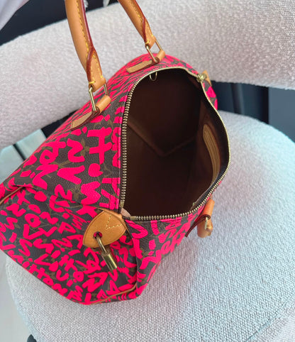 PINK GRAFFITI MONOGRAM CANVAS STEPHEN SPROUSE SPEEDY 30