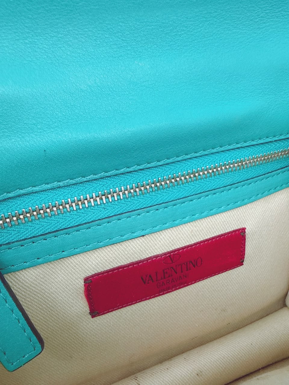 GREEN LEATHER ROCKSTUD GLAM LOCK FLAP SMALL SHOULDER BAG