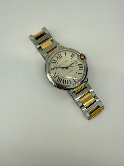 18K YELLOW GOLD AND STAINLESS STEEL BALLON BLEU WRISTWATCH 42MM