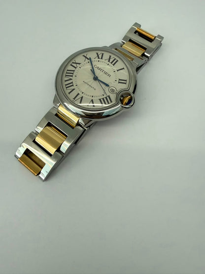 18K YELLOW GOLD AND STAINLESS STEEL BALLON BLEU WRISTWATCH 42MM