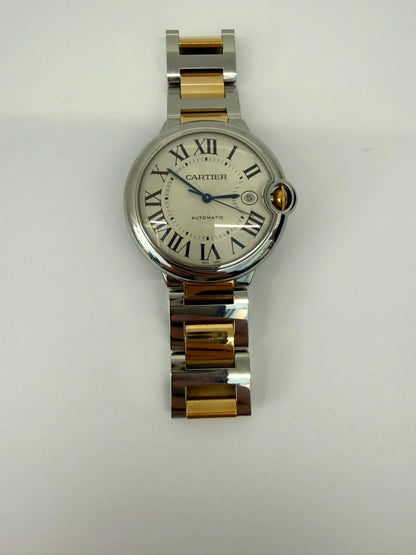 18K YELLOW GOLD AND STAINLESS STEEL BALLON BLEU WRISTWATCH 42MM