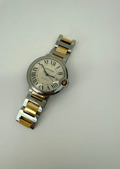 18K YELLOW GOLD AND STAINLESS STEEL BALLON BLEU WRISTWATCH 42MM