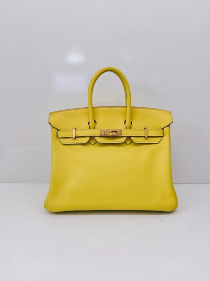 BIRKIN 25 LIME SWIFT LEATHER GOLD HARDWARE