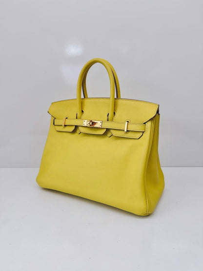 BIRKIN 25 LIME SWIFT LEATHER GOLD HARDWARE