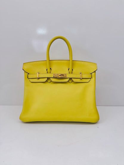 BIRKIN 25 LIME SWIFT LEATHER GOLD HARDWARE
