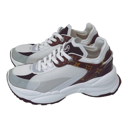 WHITE MONOGRAM CALFSKIN RUN 55 SNEAKERS 38