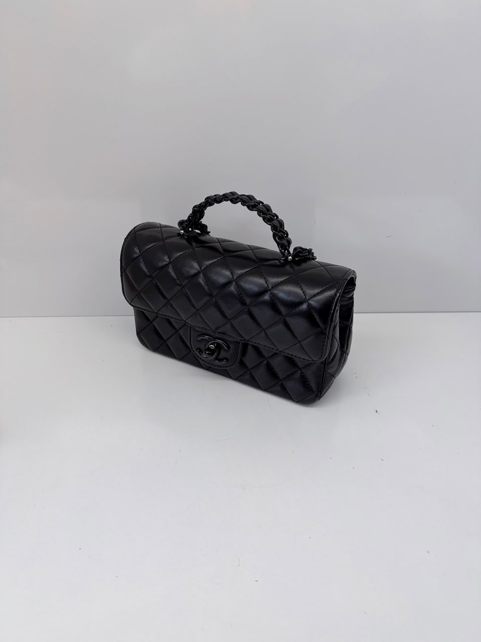 SO BLACK QUILTED CC CLASSIC SINGLE FLAP TOP HANDLE BAG