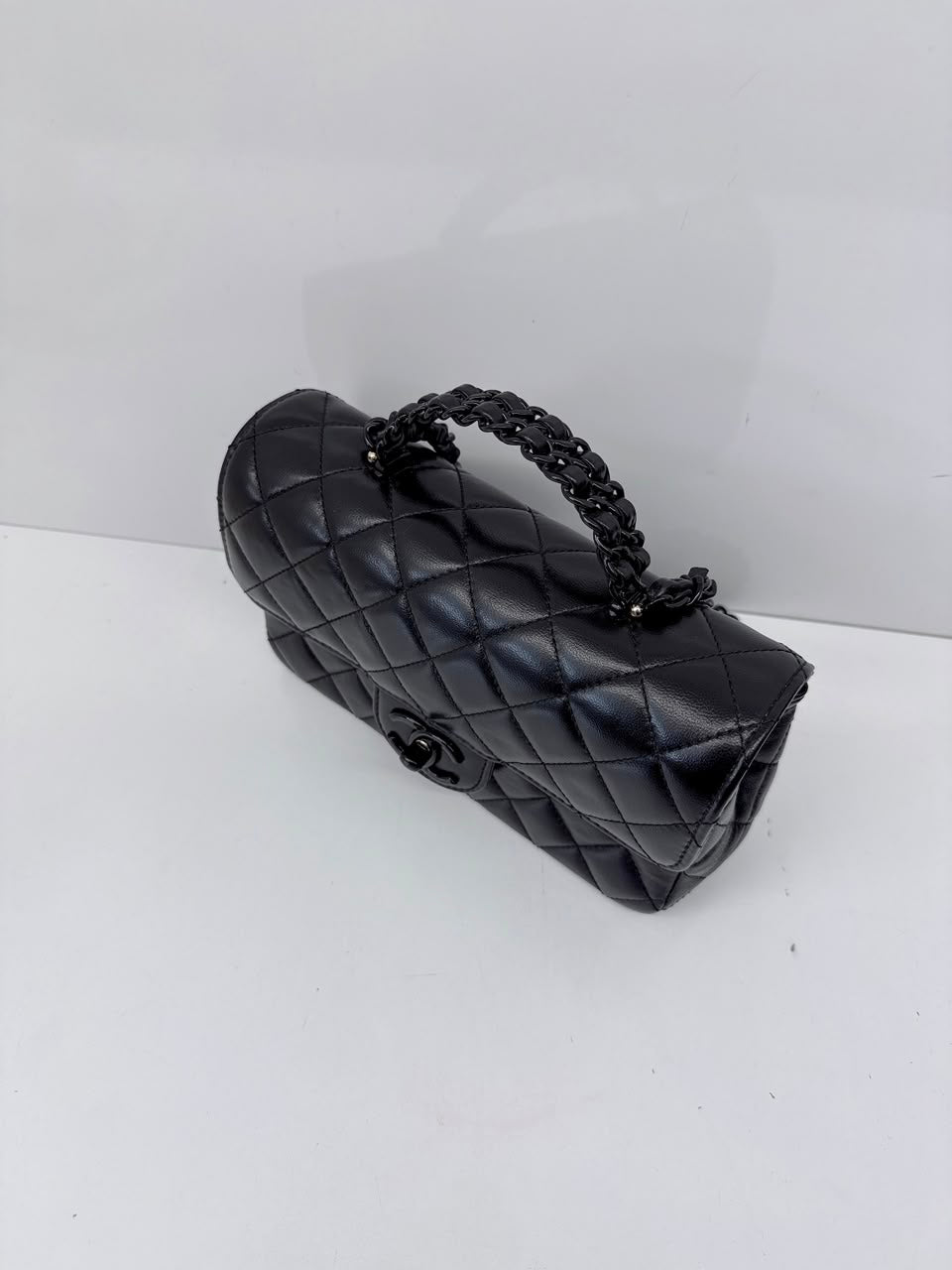 SO BLACK QUILTED CC CLASSIC SINGLE FLAP TOP HANDLE BAG