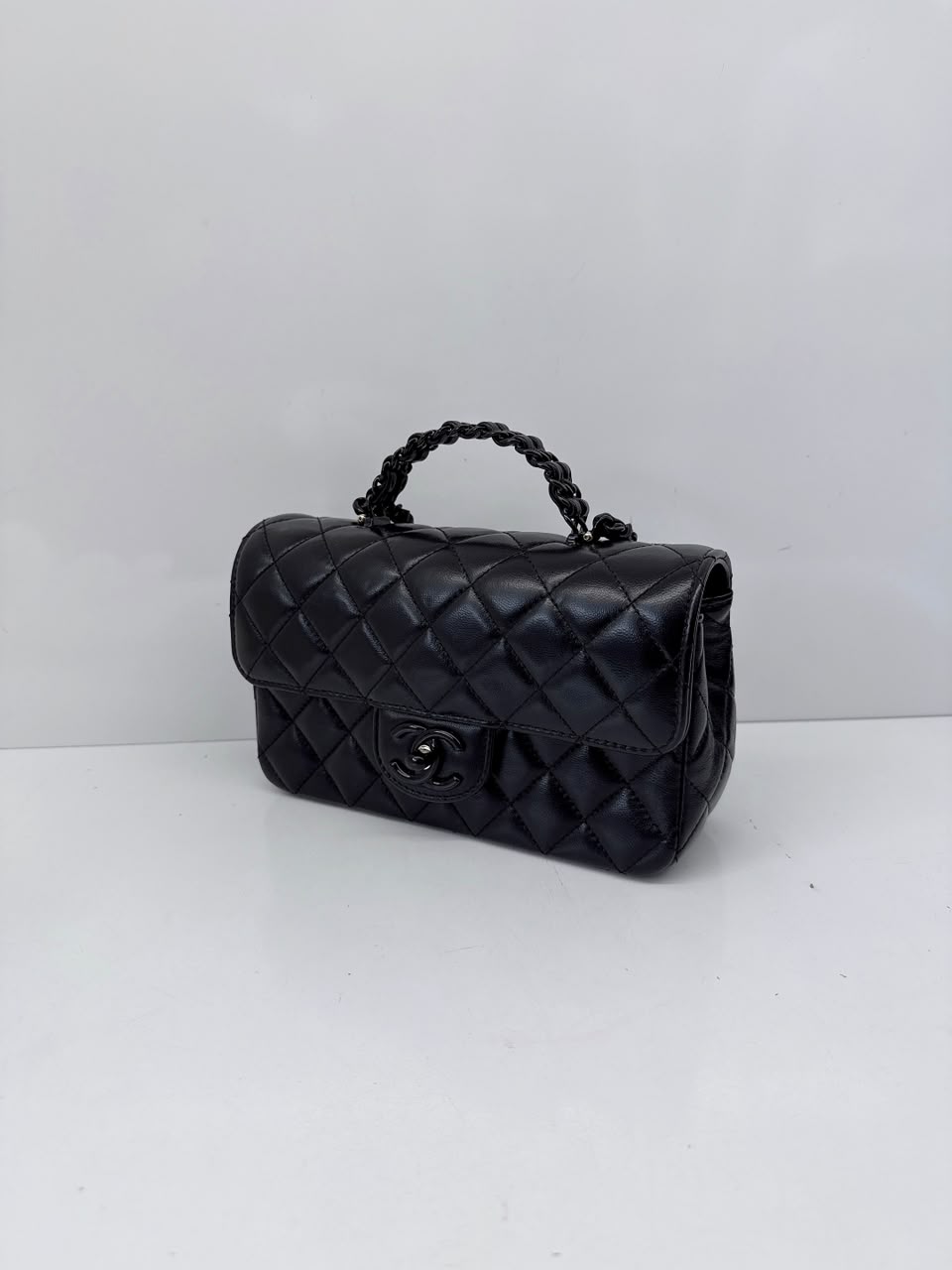 SO BLACK QUILTED CC CLASSIC SINGLE FLAP TOP HANDLE BAG