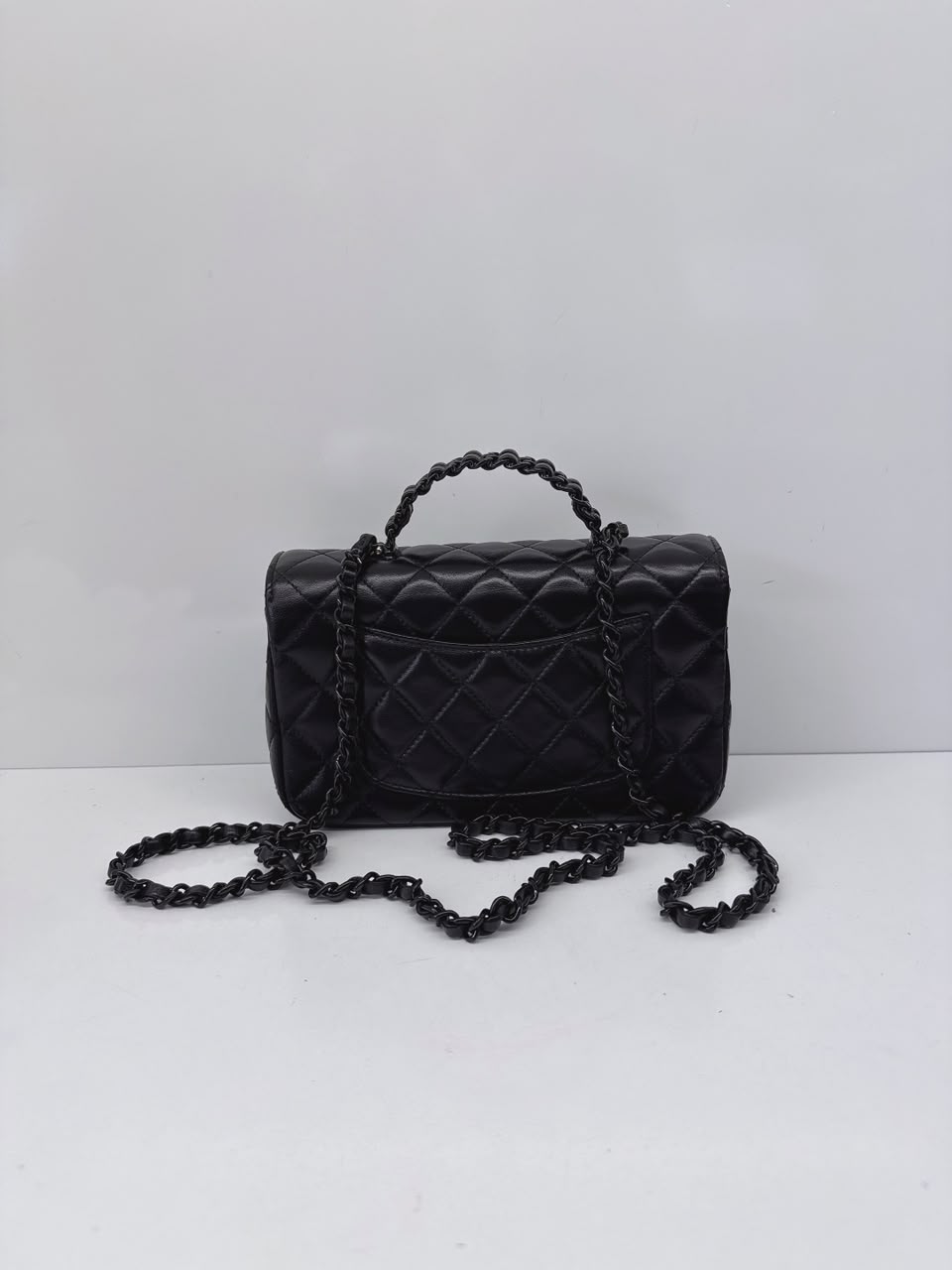 SO BLACK QUILTED CC CLASSIC SINGLE FLAP TOP HANDLE BAG