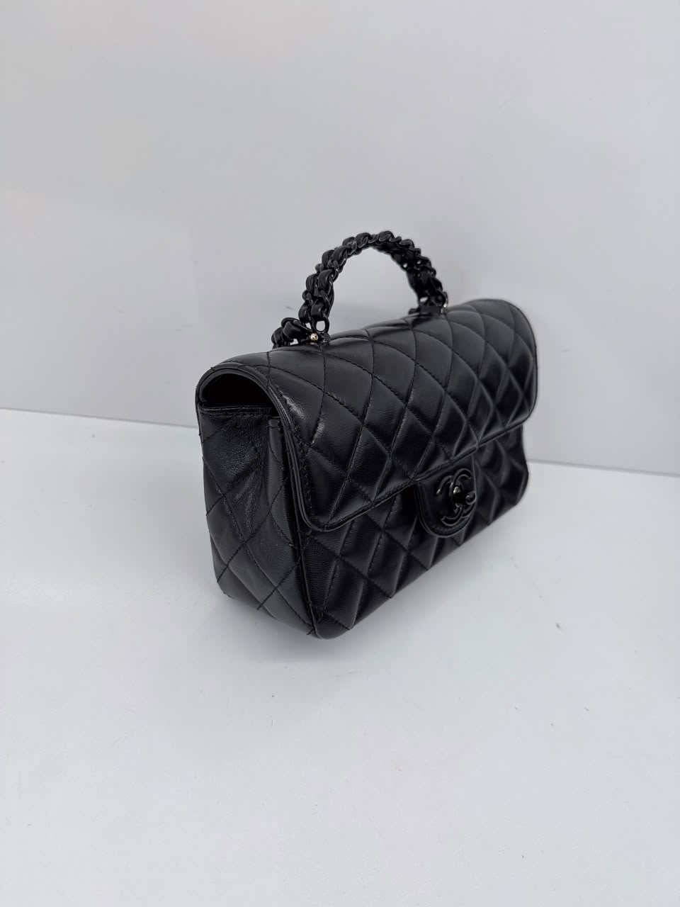 SO BLACK QUILTED CC CLASSIC SINGLE FLAP TOP HANDLE BAG