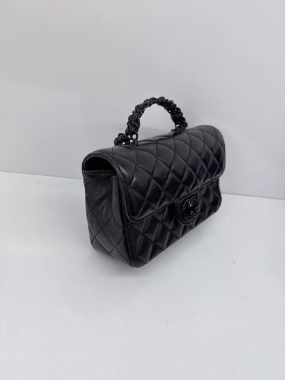 SO BLACK QUILTED CC CLASSIC SINGLE FLAP TOP HANDLE BAG
