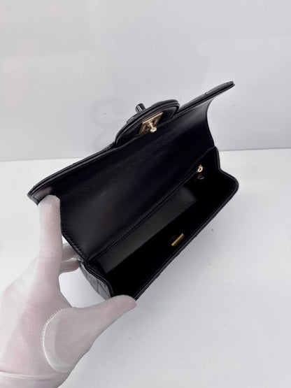 SO BLACK QUILTED CC CLASSIC SINGLE FLAP TOP HANDLE BAG