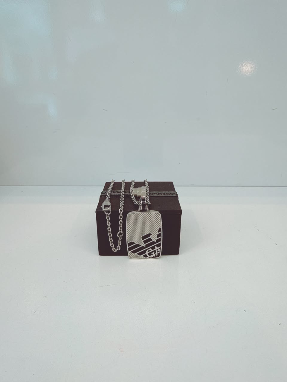 MEN'S STAINLESS STEEL PENDANT AND BRACELET SET