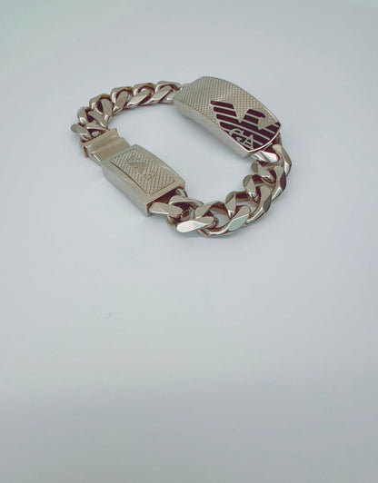 MEN'S STAINLESS STEEL PENDANT AND BRACELET SET