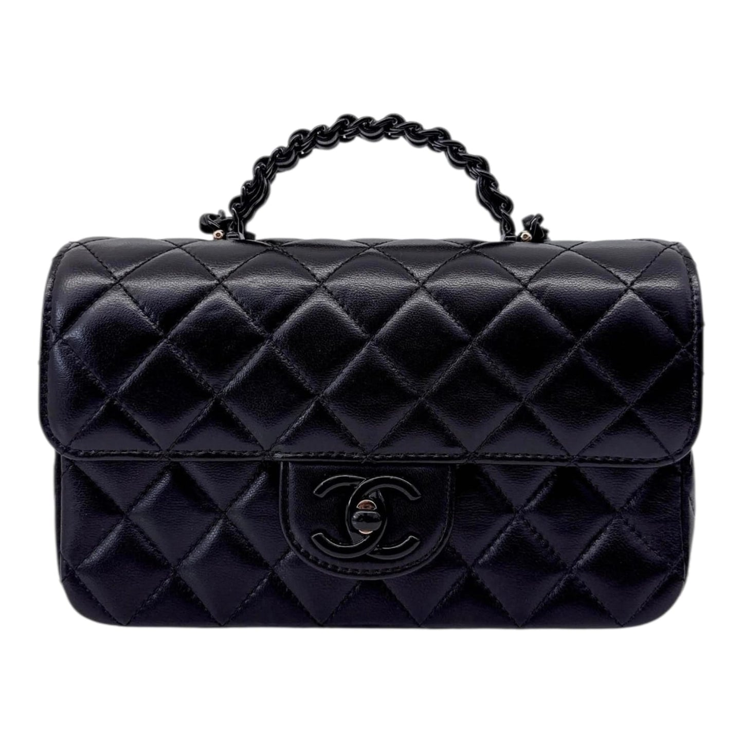 SO BLACK QUILTED CC CLASSIC SINGLE FLAP TOP HANDLE BAG
