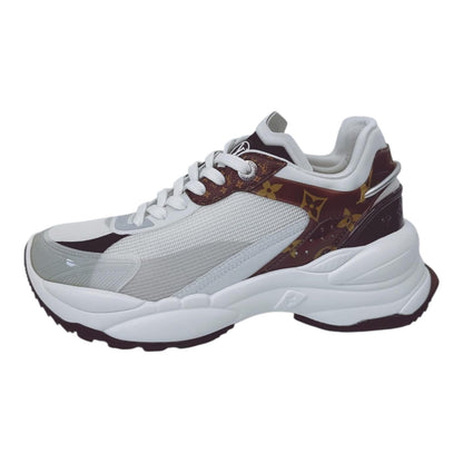 WHITE MONOGRAM CALFSKIN RUN 55 SNEAKERS 38