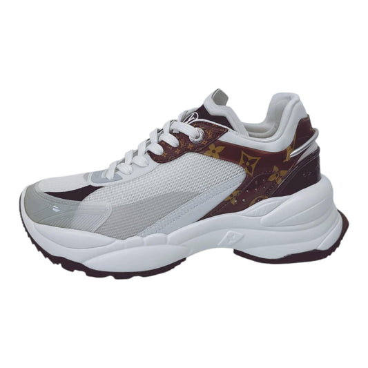 WHITE MONOGRAM CALFSKIN RUN 55 SNEAKERS 38