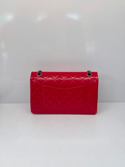 RED SHINY AGED CALFSKIN 2.55 REISSUE DOUBLE FLAP BAG