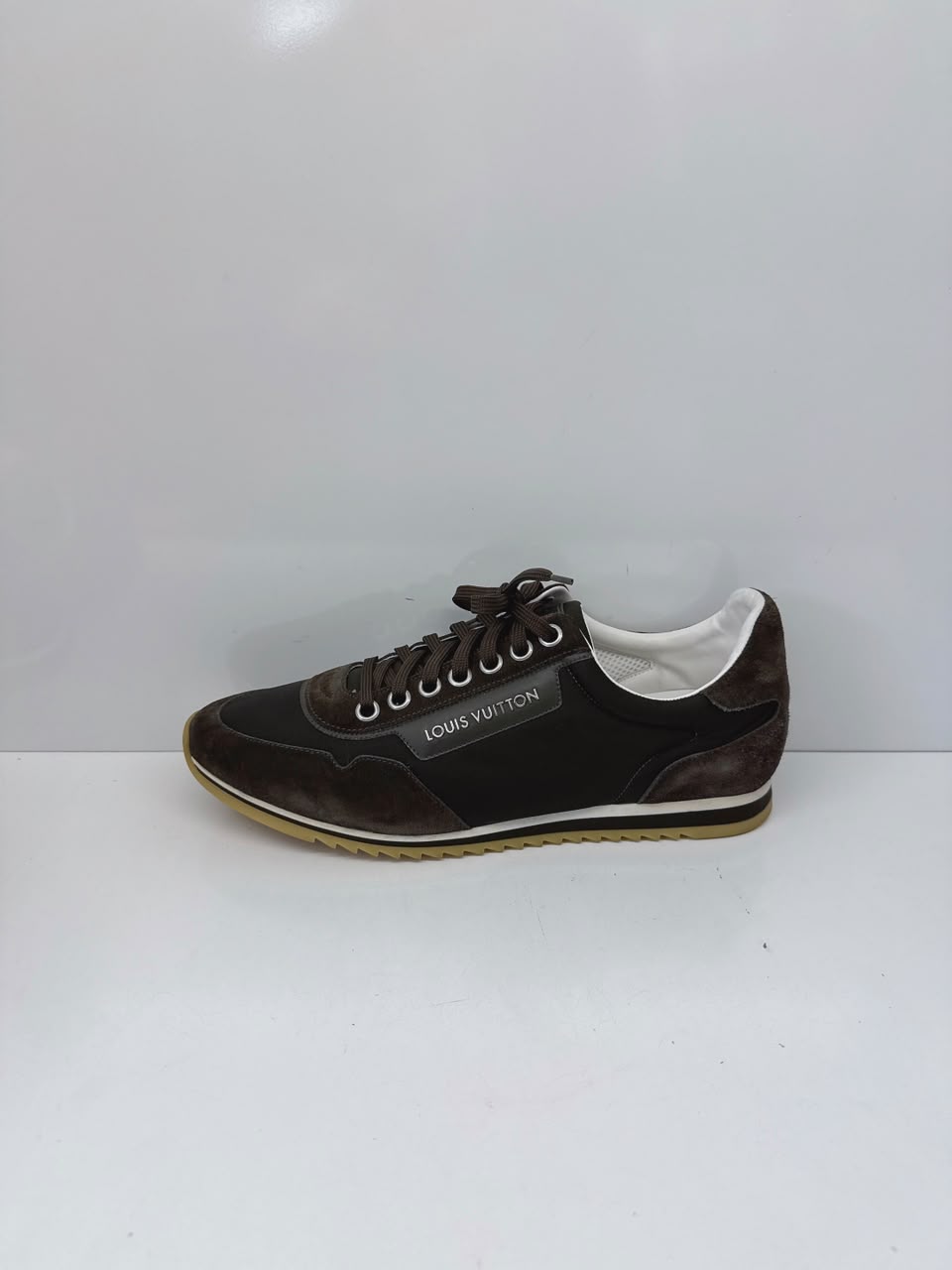 DARK GREEN SUEDE LEATHER AND NYLON TRAINERS LOW TOP SNEAKERS 10