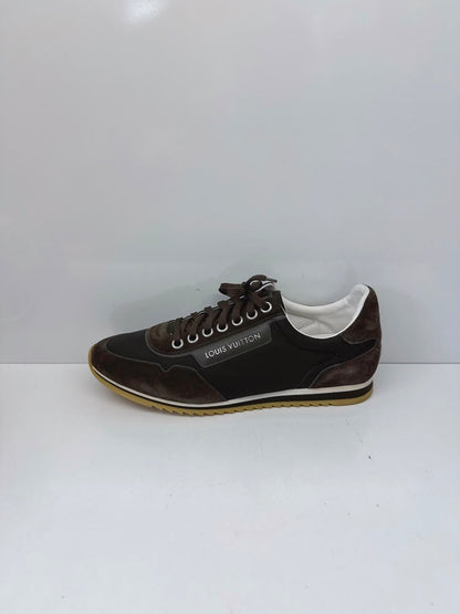 DARK GREEN SUEDE LEATHER AND NYLON TRAINERS LOW TOP SNEAKERS 10