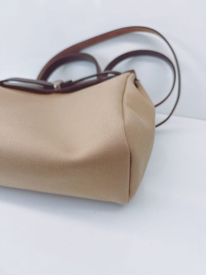 EBENE VACHE HUNTER AND BEIGE MARFA AND CACTUS TOILE HERBAG ZIP 31 PALLADIUM HARDWARE