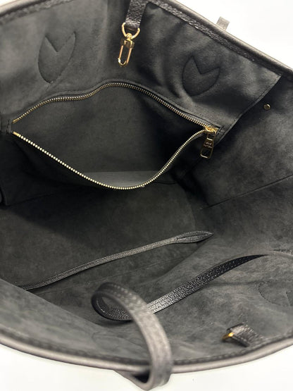 BLACK BEIGE MONOGRAM EMPREINTE LEATHER NEVERFULL MM TOTE BAG