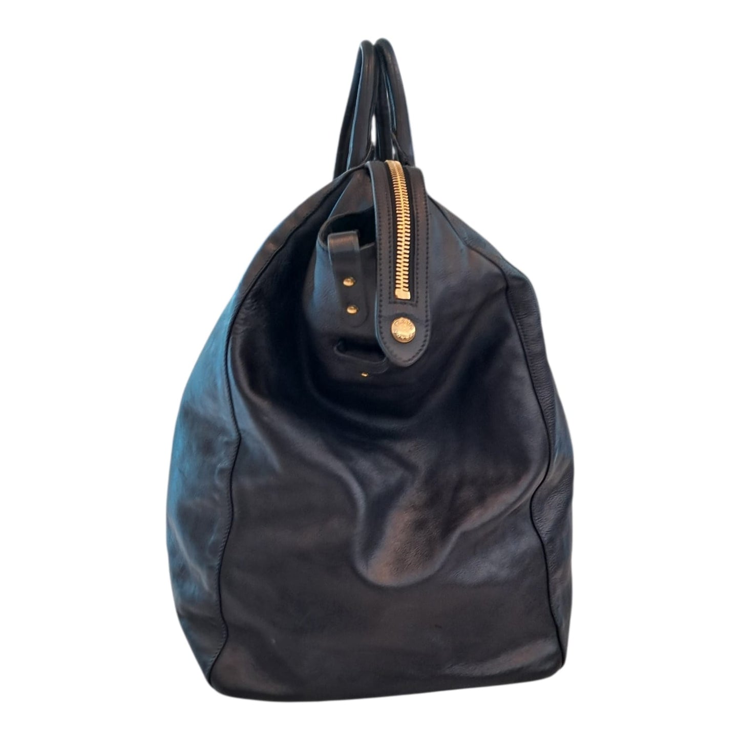BLACK SOFT LEATHER EXTRA EXTRA LARGE TRAVEL BAG