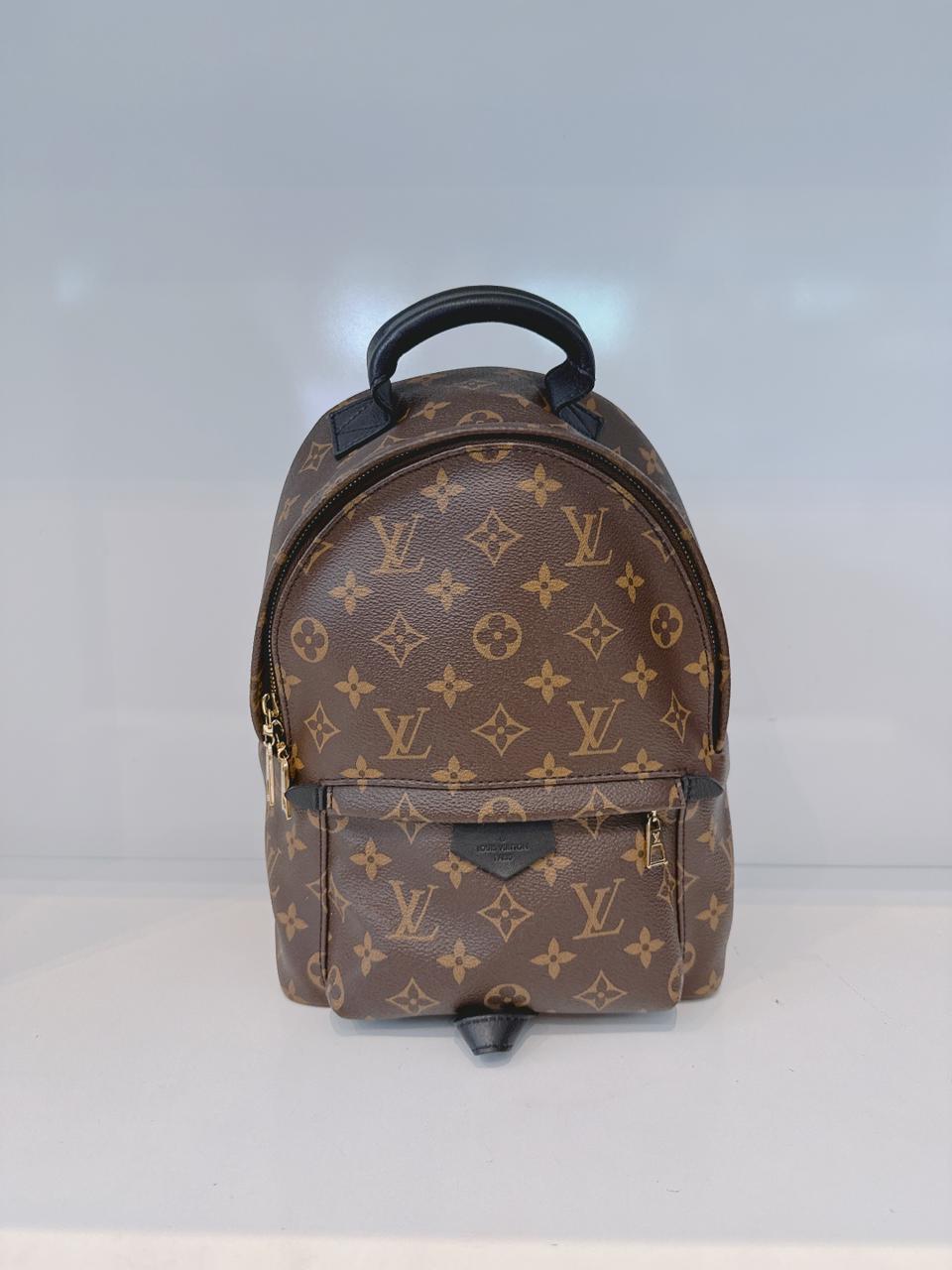BROWN BLACK MONOGRAM CANVAS PAL SPRING PM BACKPACK