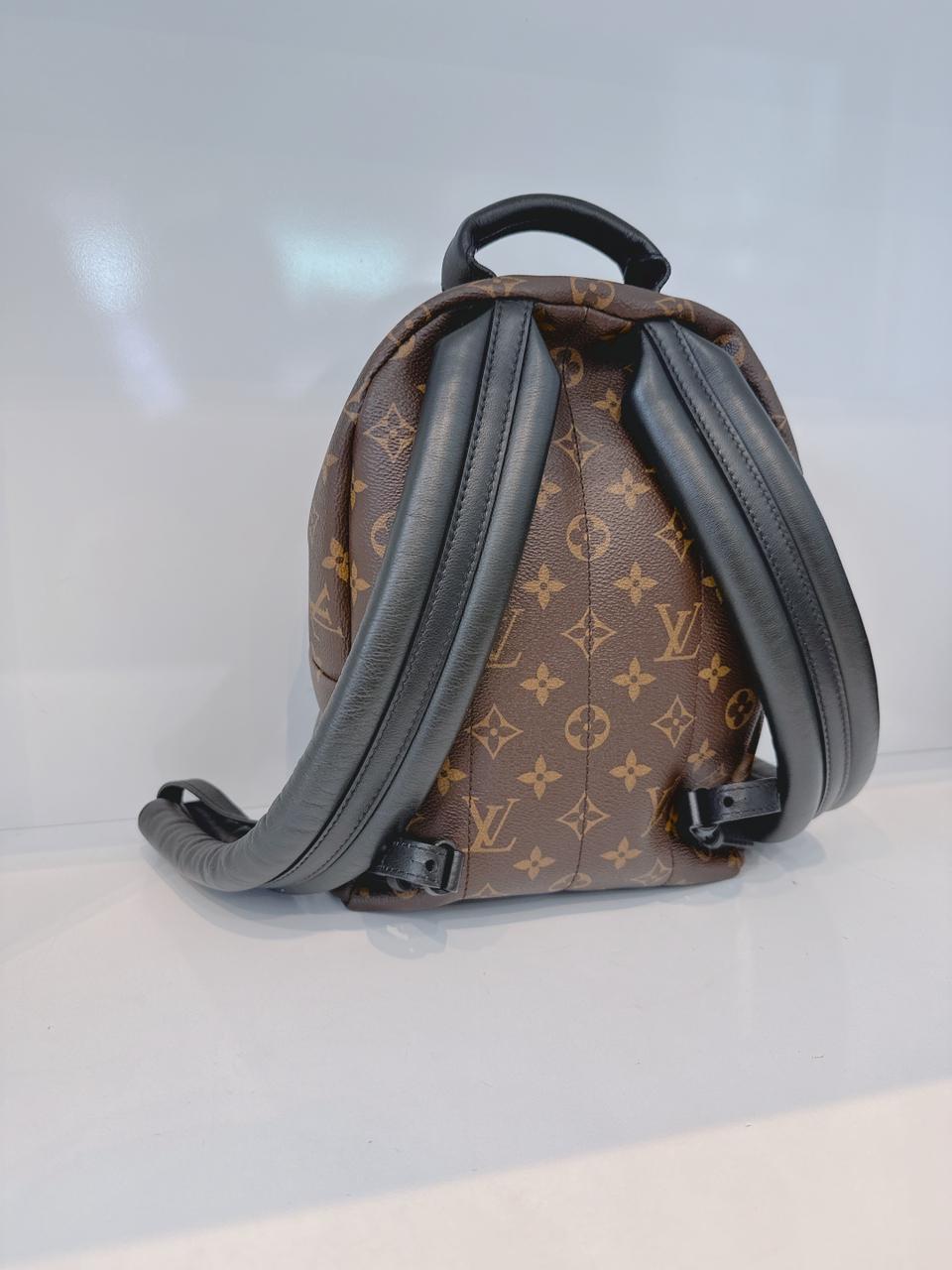 BROWN BLACK MONOGRAM CANVAS PAL SPRING PM BACKPACK