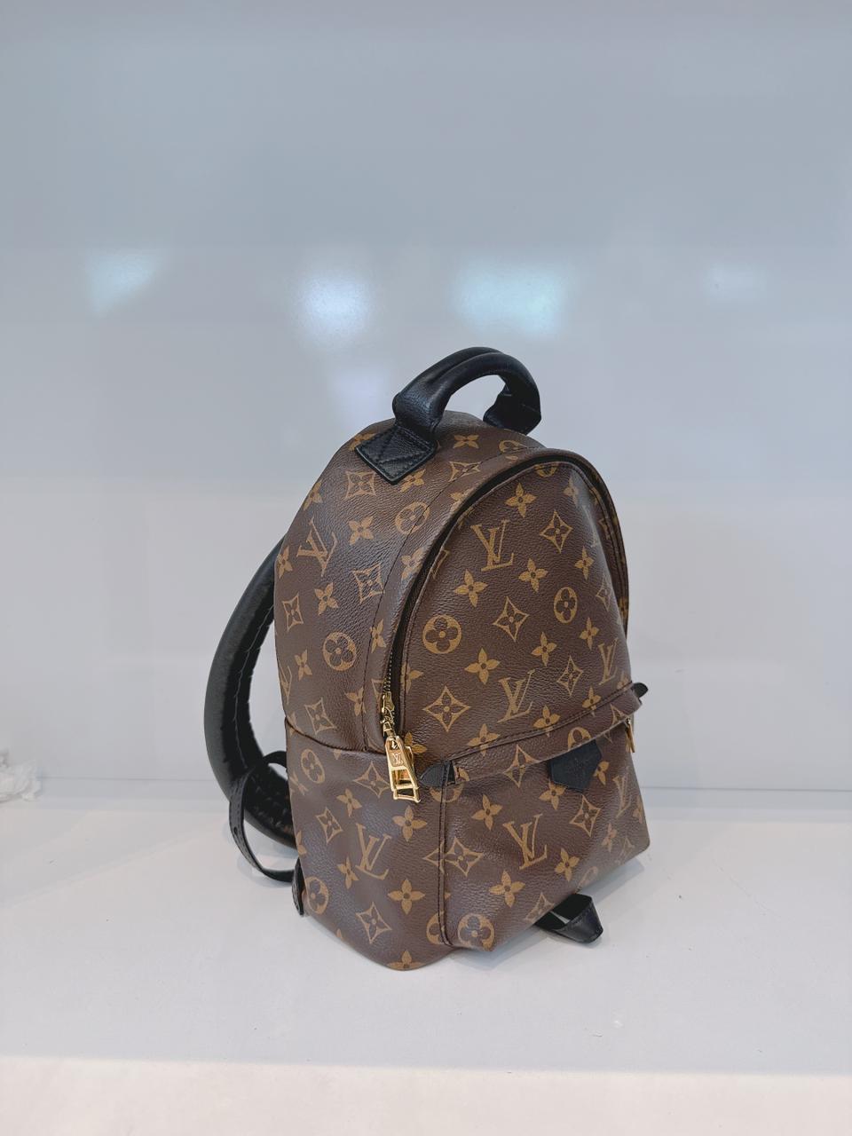 BROWN BLACK MONOGRAM CANVAS PAL SPRING PM BACKPACK