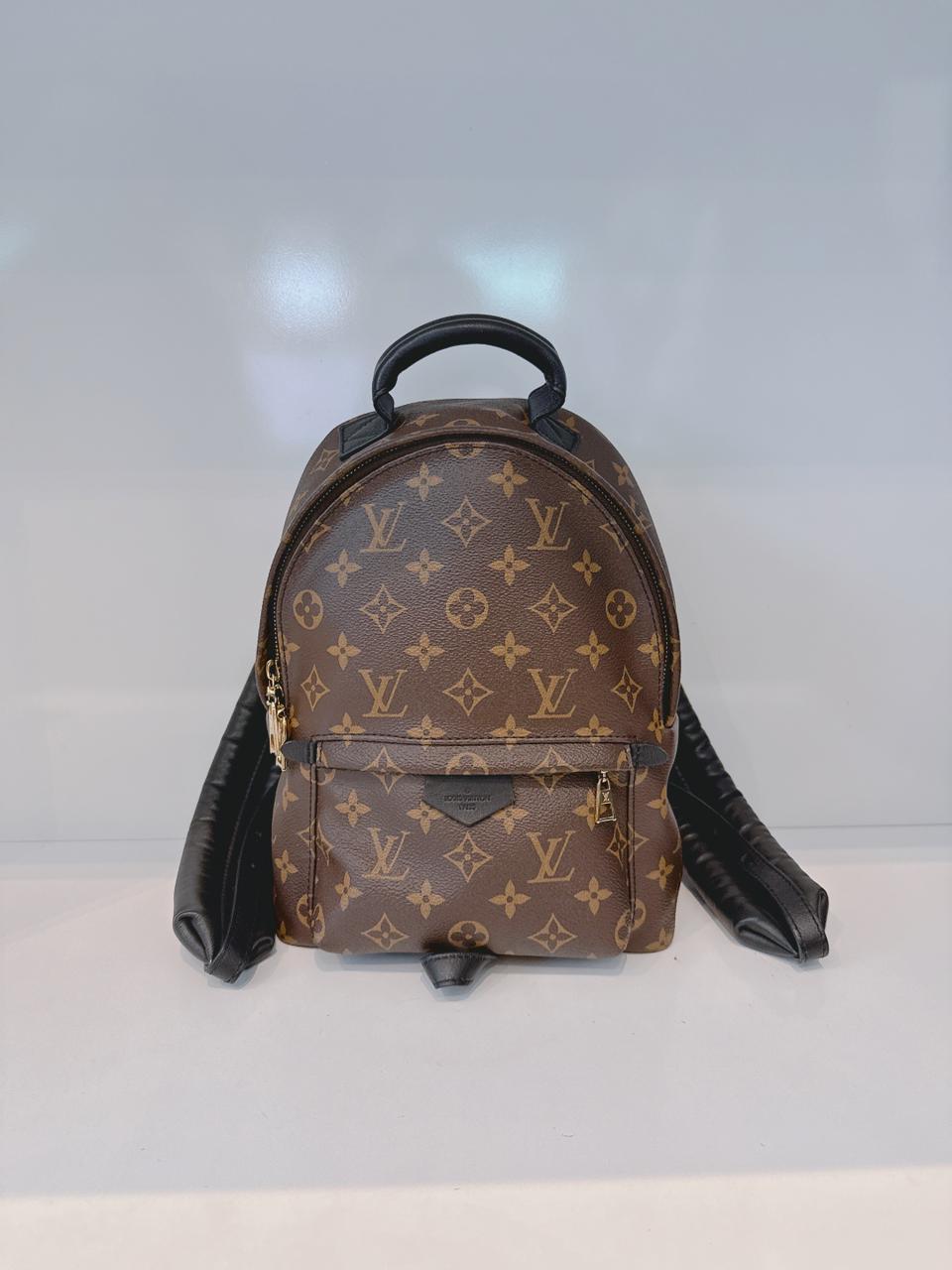 BROWN BLACK MONOGRAM CANVAS PAL SPRING PM BACKPACK