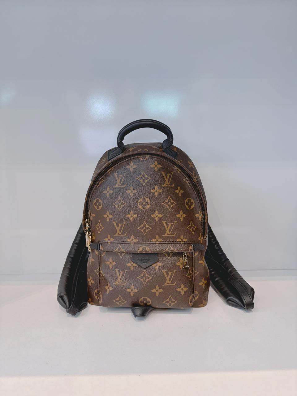 BROWN BLACK MONOGRAM CANVAS PAL SPRING PM BACKPACK