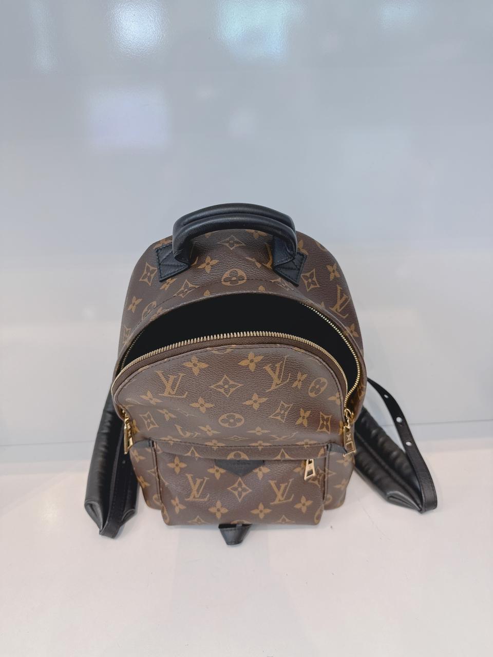 BROWN BLACK MONOGRAM CANVAS PAL SPRING PM BACKPACK