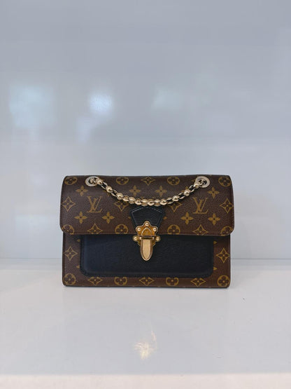BLACK MONOGRAM CANVAS VICTOIRE HANDBAG