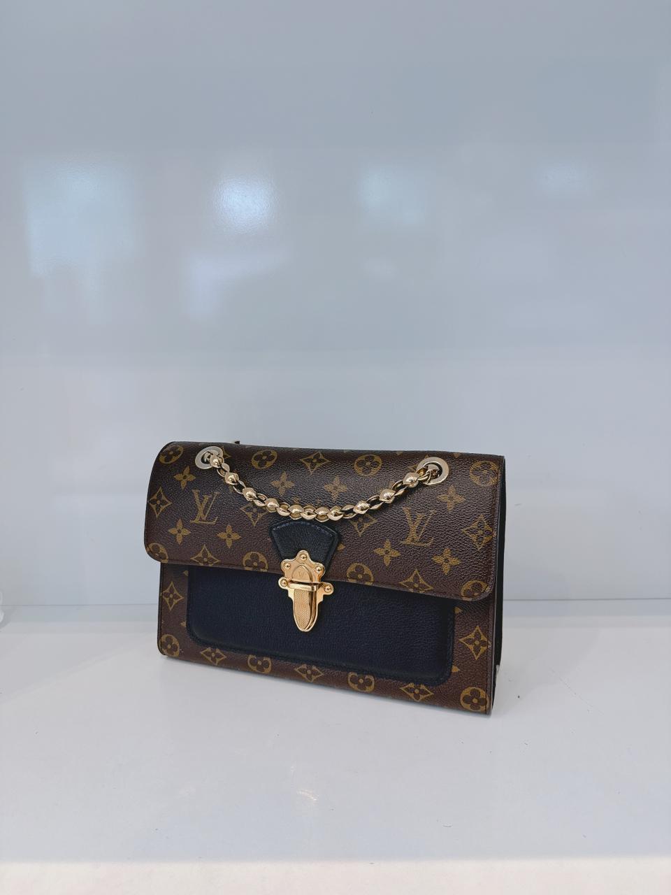 BLACK MONOGRAM CANVAS VICTOIRE HANDBAG