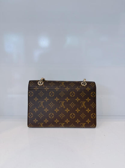 BLACK MONOGRAM CANVAS VICTOIRE HANDBAG