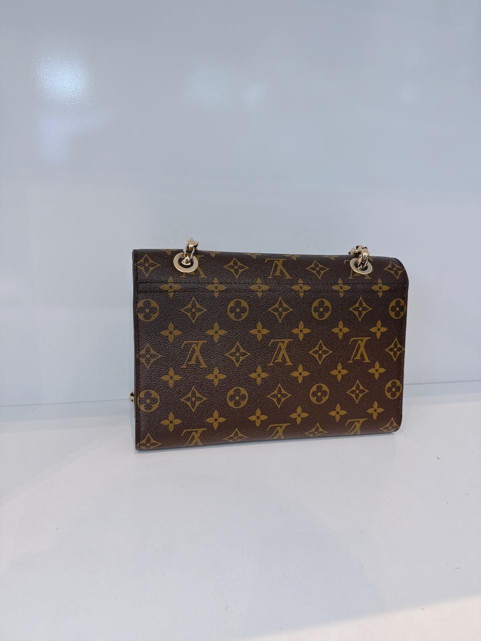 BLACK MONOGRAM CANVAS VICTOIRE HANDBAG
