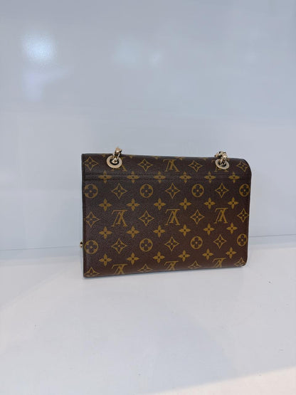 BLACK MONOGRAM CANVAS VICTOIRE HANDBAG