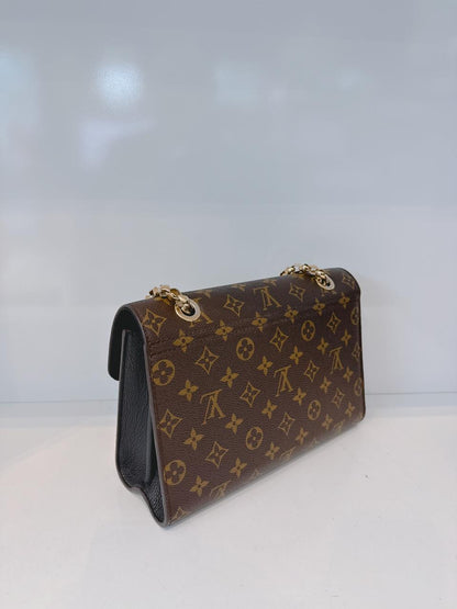 BLACK MONOGRAM CANVAS VICTOIRE HANDBAG
