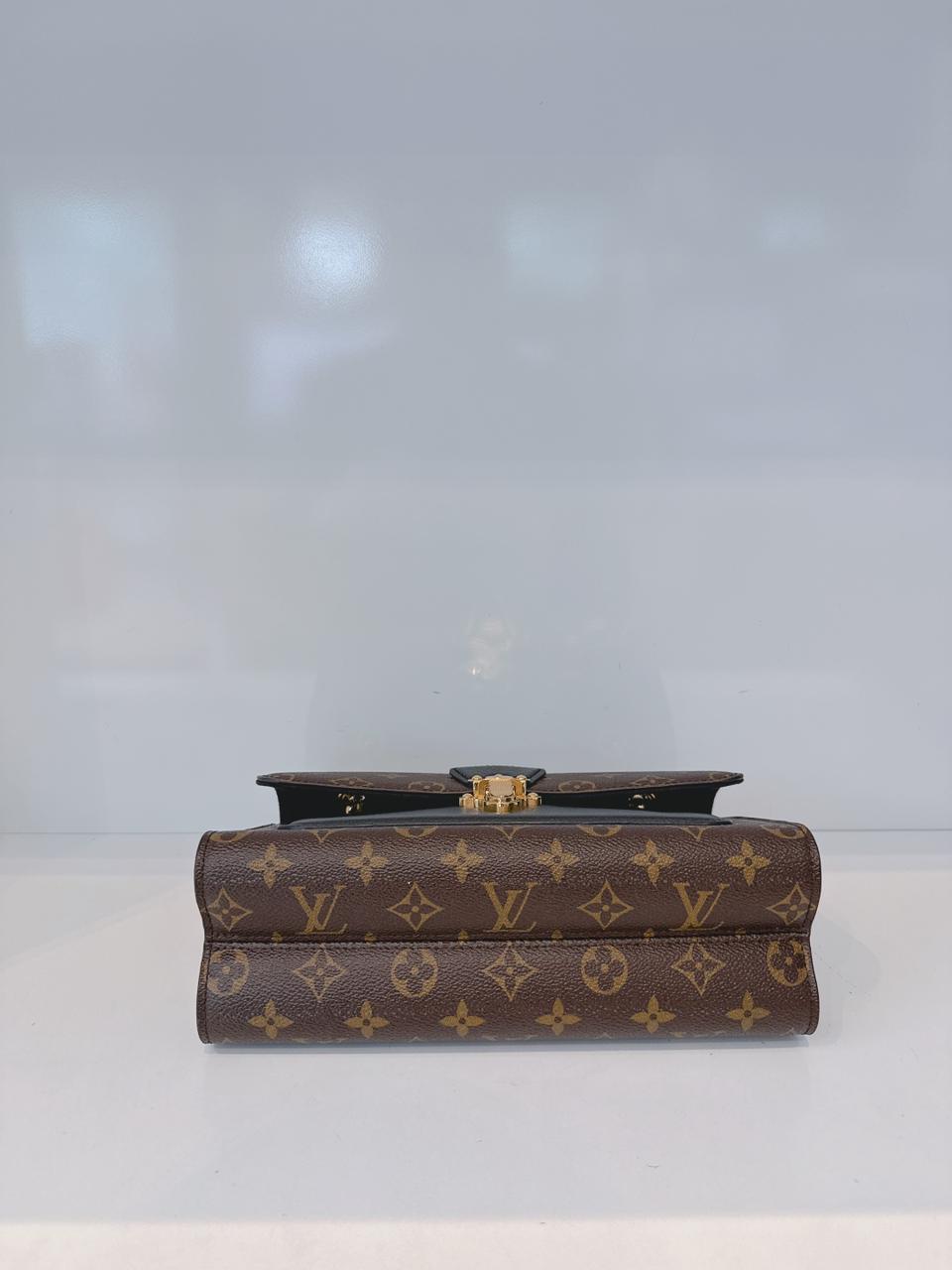 BLACK MONOGRAM CANVAS VICTOIRE HANDBAG