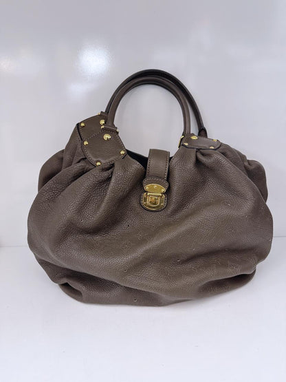 ELEPHANT MONOGRAM MAHINA LEATHER L BAG