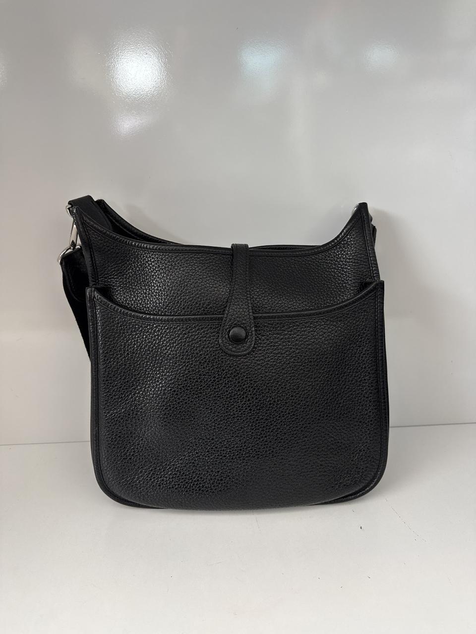 BLACK EVELYNE PM TAURILLON CLEMENCE LEATHER SHOULDER BAG
