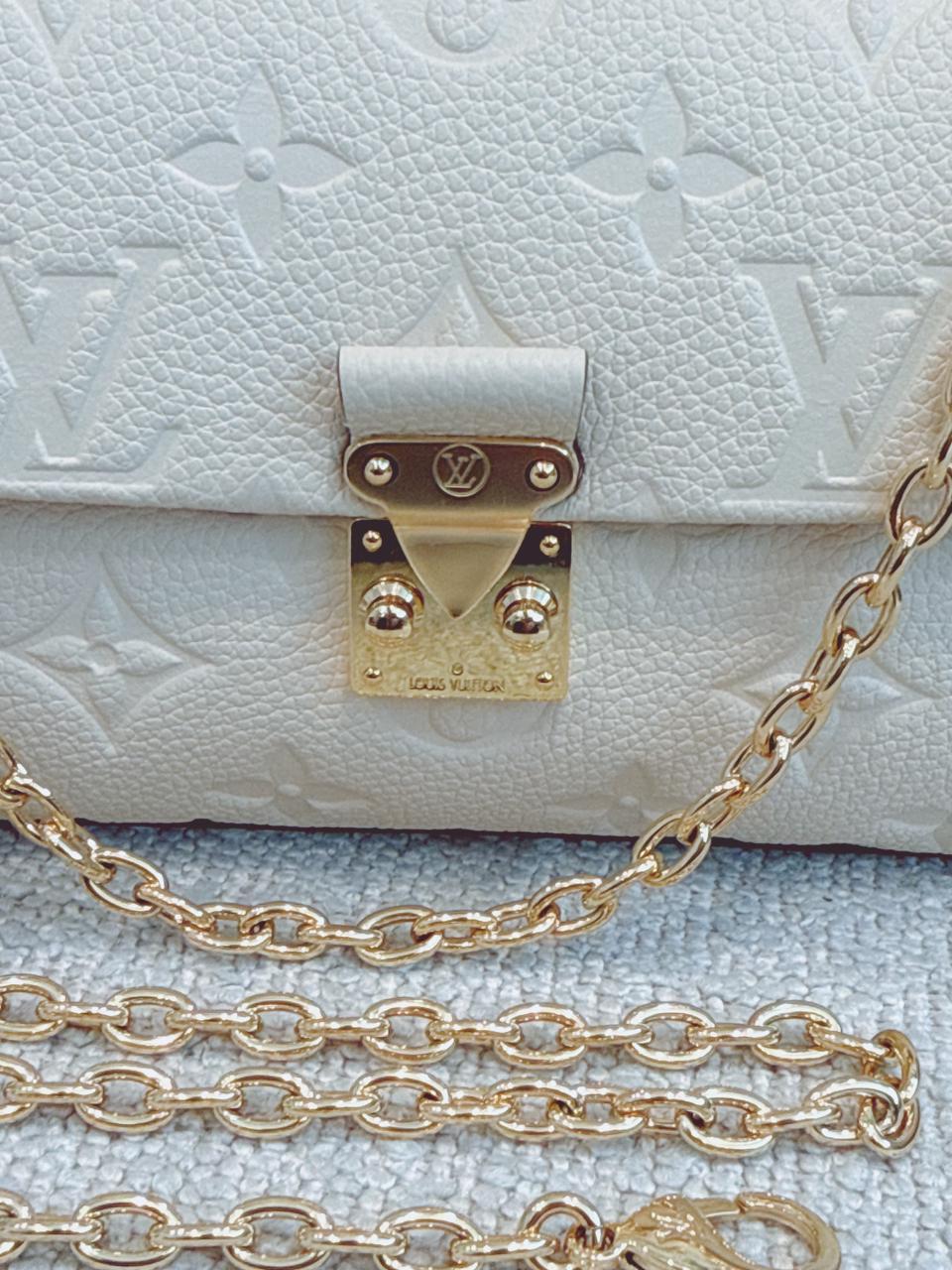 CREAM MONOGRAM EMPREINTE LEATHER NANO MADELEINE BAG