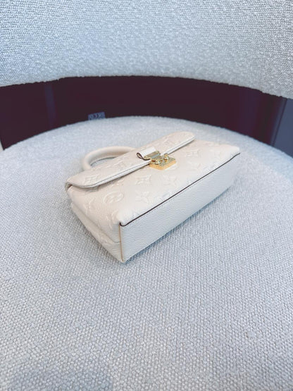 CREAM MONOGRAM EMPREINTE LEATHER NANO MADELEINE BAG